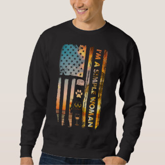 Ich bin eine einfache Frau Camping Wein Flip Flops Sweatshirt