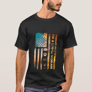 Ich bin eine einfache Frau Camping Wein Flip Flops T-Shirt