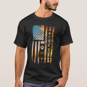 Ich bin eine einfache Frau Camping Wein Flip Flops T-Shirt