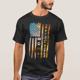 Ich bin eine einfache Frau Camping Wein Flip Flops T-Shirt