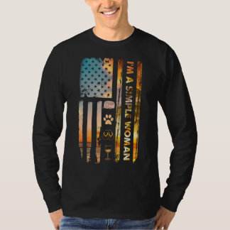 Ich bin eine einfache Frau Camping Wein Flip Flops T-Shirt