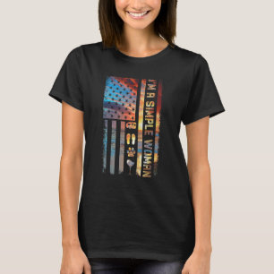 Ich bin eine einfache Frau Camping Wein Flip Flops T-Shirt