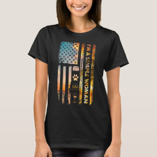 Ich bin eine einfache Frau Camping Wein Flip Flops T-Shirt