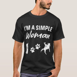 Ich bin eine einfache Frau Wein Hund Pferd Mutter  T-Shirt