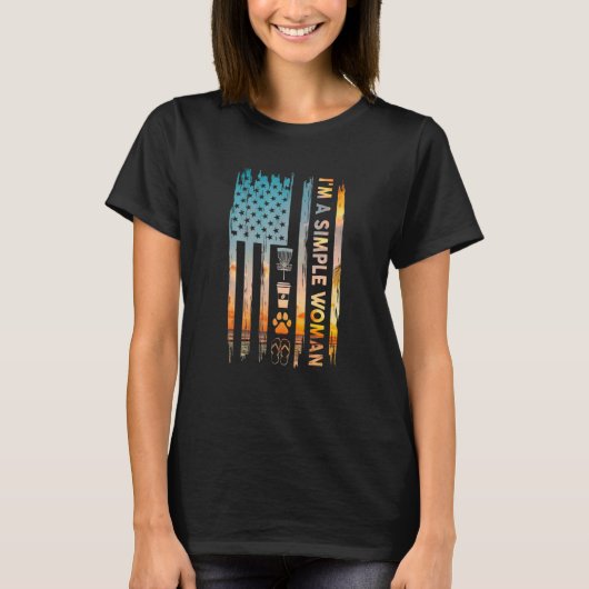 Ich bin eine einfache weibliche Disc Golf American T-Shirt (Vorderseite)