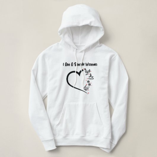 Ich bin eine einfache weibliche Hähnchenkaffee Hun Hoodie (Design vorne)
