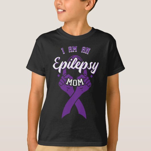 Ich bin eine Epilepsie Mama Epileptic Warrior Moth T-Shirt (Vorderseite)