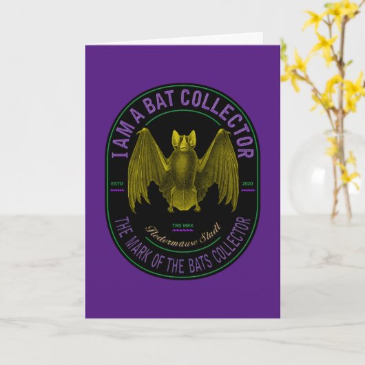 Ich bin eine Fledermauskollektionskarte Karte (Gelbe Blume)