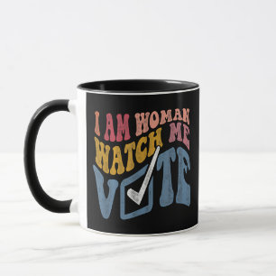 Ich bin eine Frau, die mir zusehen kann, wie ich 2 Tasse