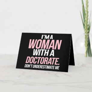 Ich bin eine Frau mit einem Doktoratsarzt, der ein Dankeskarte