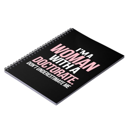 Ich bin eine Frau mit einem Doktoratsarzt, der ein Notizblock (Linke Seite)