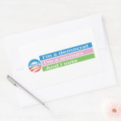 Ich bin eine Frau und ich stimme ab! Rechteckiger Aufkleber (Umschlag)