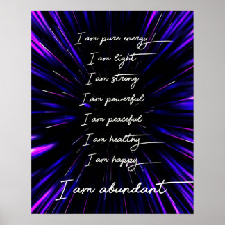 Ich bin eine Fülle positiver Bejahungen Poster