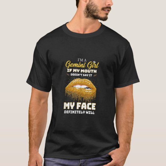 Ich bin eine Gemini Girl Leopard Gedruckte Geburts T-Shirt (Vorderseite)
