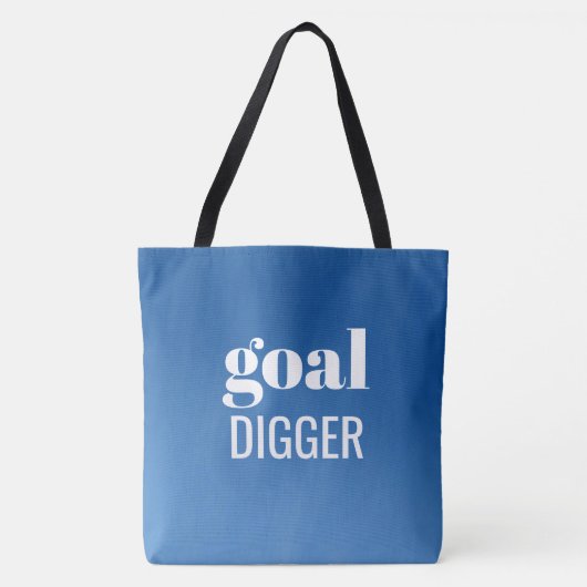 Ich bin eine Goal Digger Blue Gradient Tasche (Vorderseite)