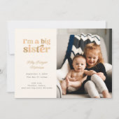 Ich bin eine große Schwester (neutrales) Foto Gebu Ankündigung (Vorderseite)
