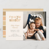 Ich bin eine große Schwester (neutrales) Foto Gebu Ankündigung (Vorne/Hinten)