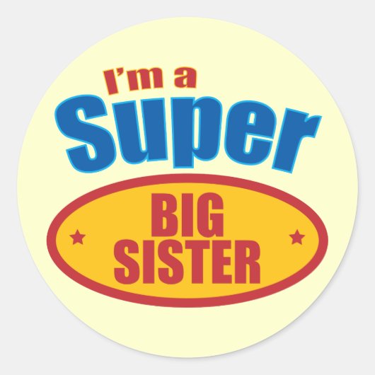 Ich bin eine große Schwester Runder Aufkleber (Vorderseite)