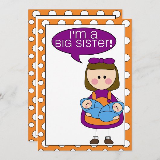 Ich bin eine große Schwester (Zwillingsknaben) Ank Ankündigung (Vorne/Hinten)