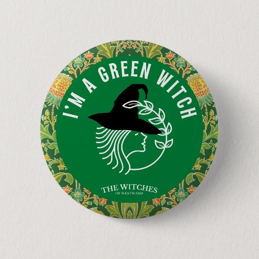 Ich bin eine grüne Hexe! Button (Vorderseite)