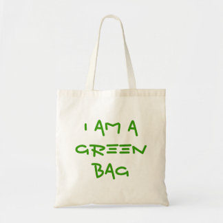 ich bin eine grüne Tasche wiederverwendbare enviro