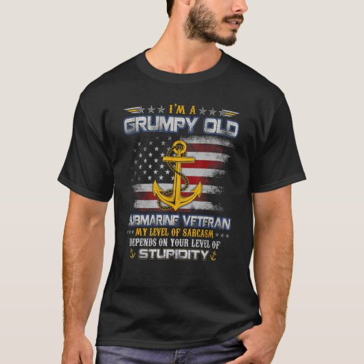 Ich bin eine gruselige U-Boot-Veteran-U-Boot-Flagg T-Shirt (Vorderseite)