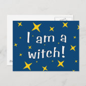 Ich bin eine Hexe Postkarte (Vorne/Hinten)