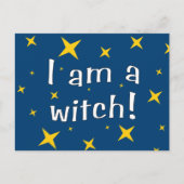 Ich bin eine Hexe Postkarte (Vorderseite)