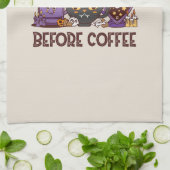 Ich bin eine Hexe vor dem Kaffee Geschirrtuch (Gefaltet)