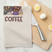 Ich bin eine Hexe vor dem Kaffee Geschirrtuch (Viertel Falte)