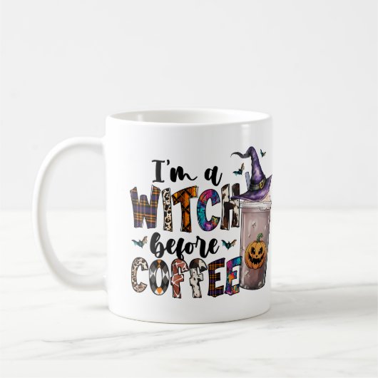 Ich bin eine Hexe vor dem Kaffee Niedliches sonnig Kaffeetasse (Links)