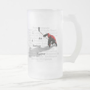 Ich bin eine Hockey-Spieler-Tasse für mattiertes B Mattglas Bierglas