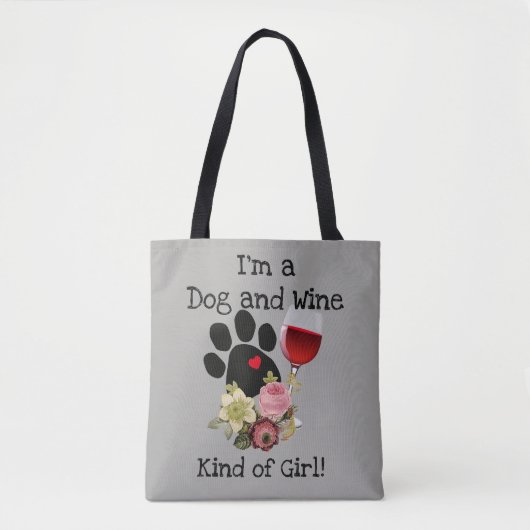 Ich bin eine Hunde-und Wein-Art Tasche (Vorderseite)