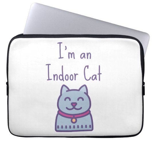 Ich bin eine Indoor Cat Funny Spaß Cat Lover Laptopschutzhülle (Vorderseite)
