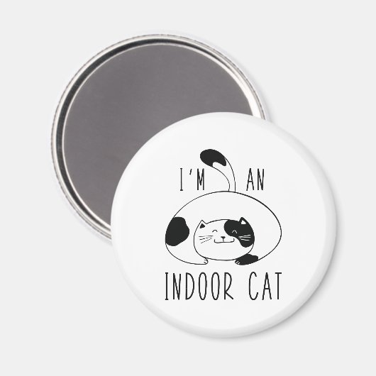 Ich bin eine Indoor-Katze Magnet (Vorderseite/Rückseite)