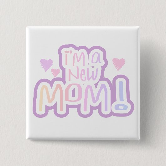 Ich bin eine Junge Mutter, Tshirts und Geschenke Button (Vorderseite)