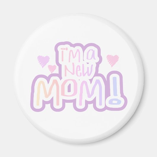 Ich bin eine Junge Mutter, Tshirts und Geschenke Magnet (Vorne)