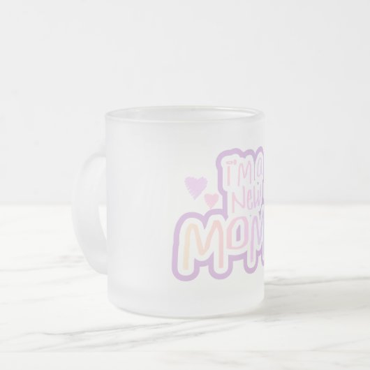 Ich bin eine Junge Mutter, Tshirts und Geschenke Mattglastasse (Vorderseite Links)