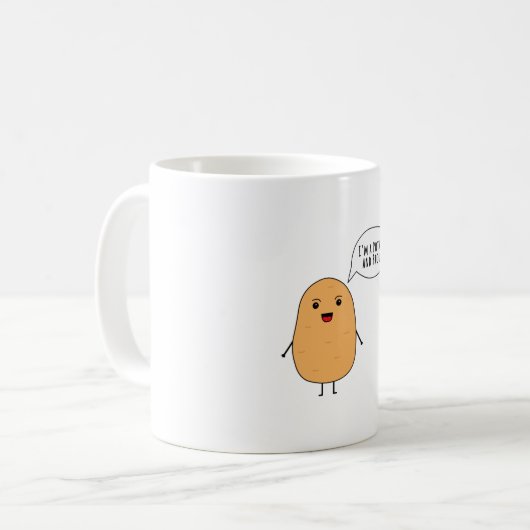 Ich bin eine Kartoffel und stolz Kaffeetasse (Vorderseite Links)