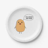 Ich bin eine Kartoffel und stolz Pappteller (Vorderseite)