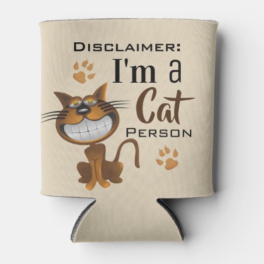 "Ich bin eine Katzen-Person"-Ausschlussklausel mit Dosenkühler (Vorderseite)