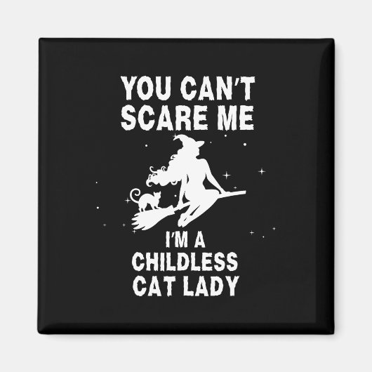 Ich bin eine kinderlose Katzen-Hexe Magnet (Vorne)