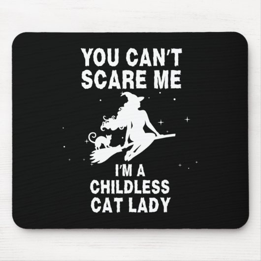Ich bin eine kinderlose Katzen-Hexe Mousepad (Vorne)