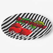 ich bin eine Kirsche was bist Du für eine Pflaume Pappteller (Schrägansicht)