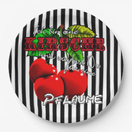 ich bin eine Kirsche was bist Du für eine Pflaume Pappteller