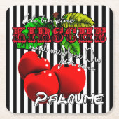 ich bin eine Kirsche was bist Du für eine Pflaume Rechteckiger Pappuntersetzer (Vorderseite)