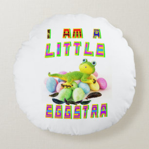 Ich bin eine kleine Eggstra Rundes Kissen
