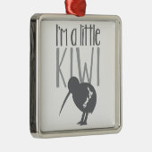 Ich bin eine kleine Kiwi mit niedlichem Silbernes Ornament (Rechts)