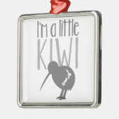 Ich bin eine kleine Kiwi mit niedlichem Silbernes Ornament (Links)
