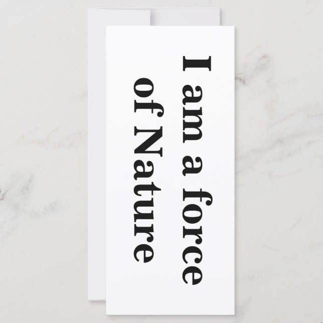 "Ich bin eine Kraft der Natur" Intention Card (Vorderseite)
